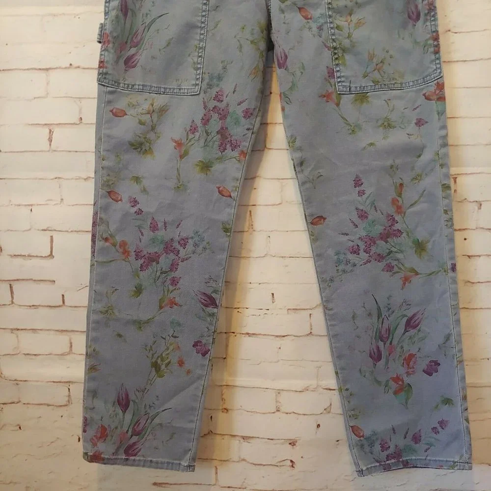 ❤️SOLD❤️Hudson Jeans Womens Size 27 The Leverage HR Ankle Cargo Pant Floral - Picture 3 of 8